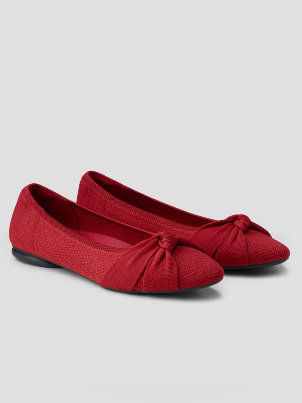 NEW VIVAIA Almond Toe Knotted Bibi Flats in Red Women's Shoe Size 38.5